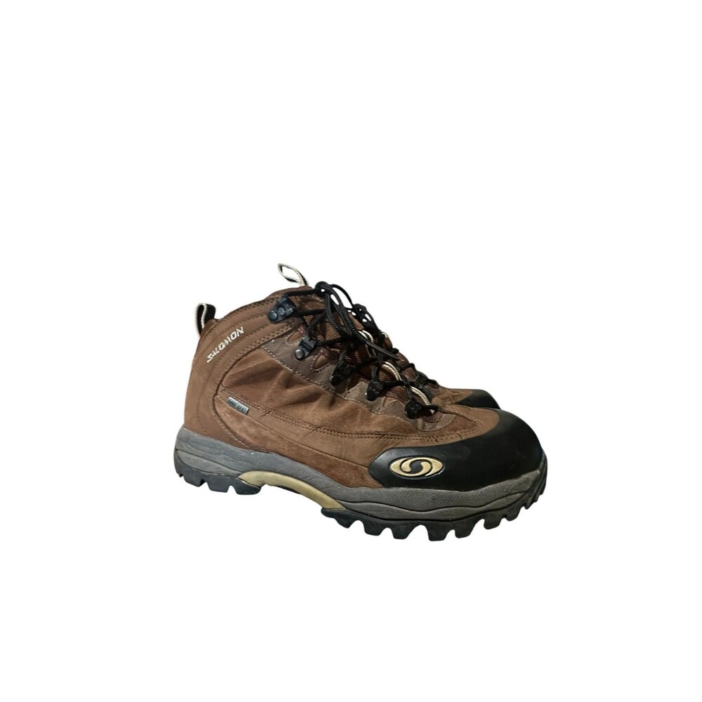 VTG Salomon Brown Leather Gore-Tex Hiking Boots Contagrip Soles Women's Sz 10